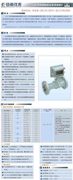 气体旋进漩涡流量计LUXZ-80Z_电子电工仪器_流量仪表_气体流量计_产品库_中国化工仪器网